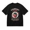 Women's Fashion Comfy Classic T-Shirt Strawberry Vintage Theme Print Art Tee