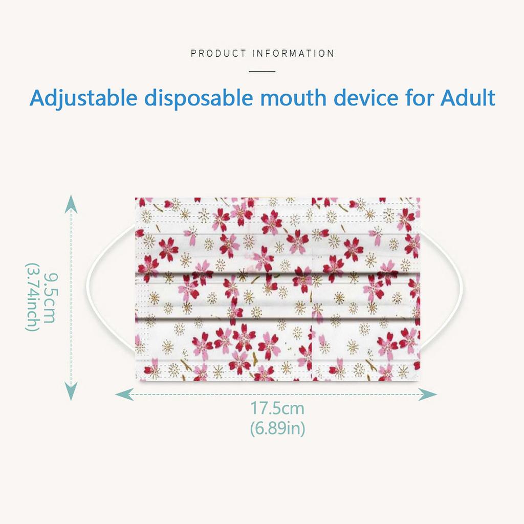 Voksenmaske Engangsansiktsmaske Industriell 3-lags øreløkke 10/20/30/40/50/100 STK