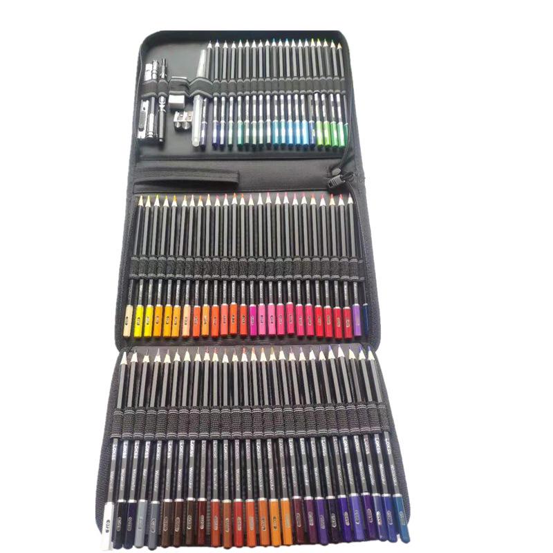 78-Piece Water-Soluble Multi-Color Zipper Pouch Colored Pencil Set