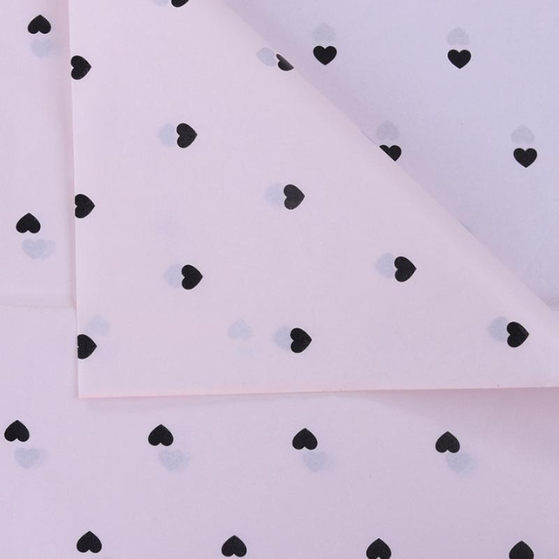 New 40 Sheets Small Peach Heart Paper Floral Lining Paper Bagged For Floral Arrangements Holidays Birthdays 50X35CM
