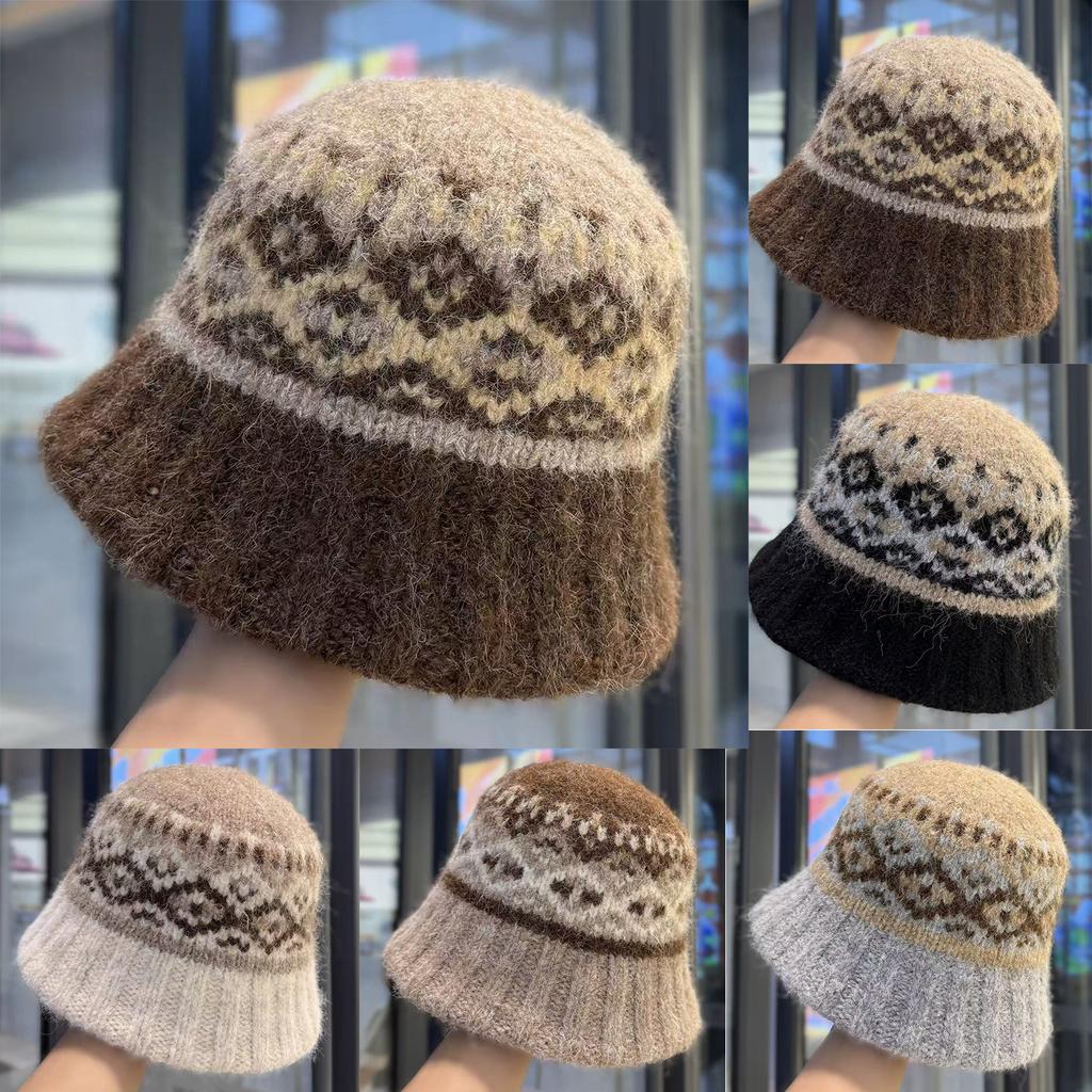 Ladies' Hat, Fisherman's Hat, Warm Woolen Hat, Atmospheric Knitted Hat, Face Enhancing Small Bucket Hat