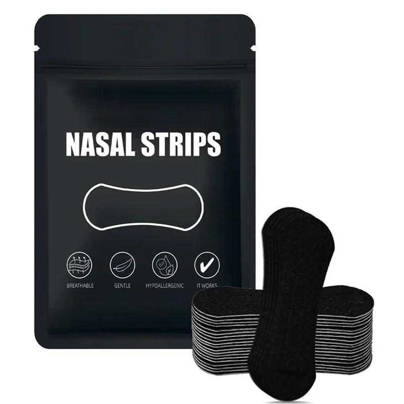 

30/60/90Pcs Non-Invasive Breath Nasal Strips Extra Strength Anti-Snoring Nose Patch Easier Breathing and Sleeping Aid Device 30pcs чёрный