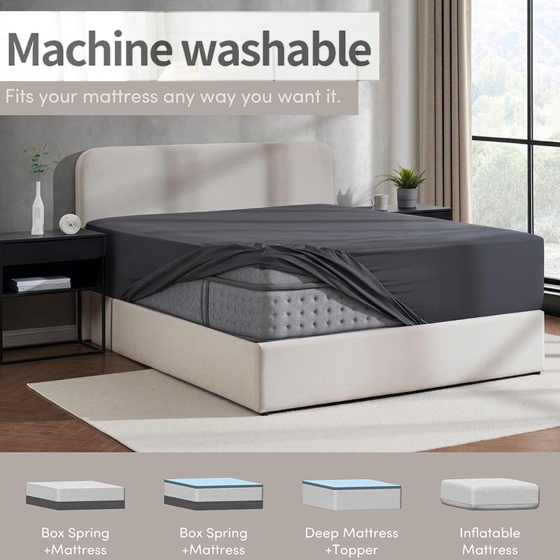 1pc Soft Fitted Sheet Easy Care & Fit Mattress Protector Comfortable Bedding for All Seasons Hotel Luxury for Women, Men, Elderly & Teens