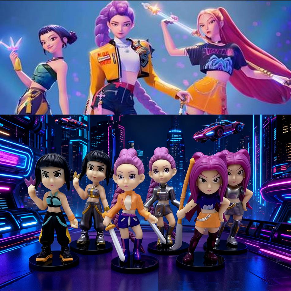 6pcs/Set Kpop Demon Hunters Figure Model Toy PVC Cartoon Gaming Peripherals Desk Decoration Collection Figures Model Toy For Kid