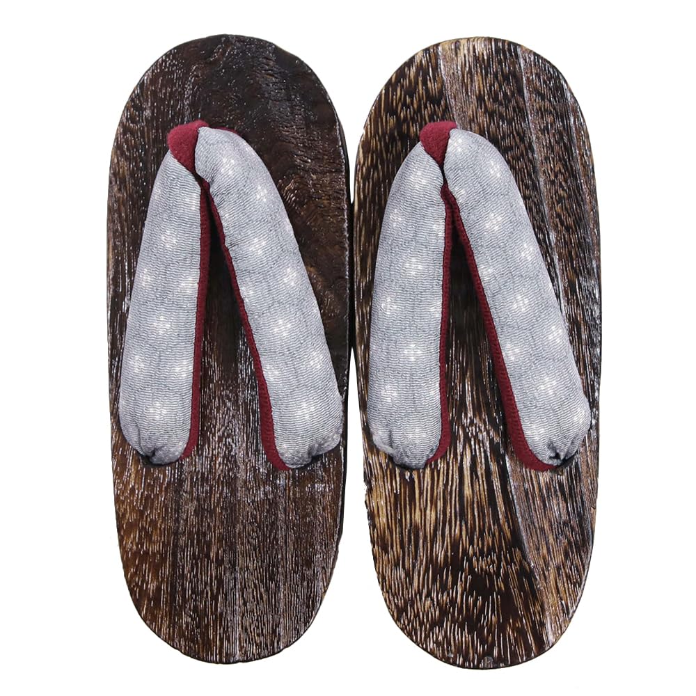 Geta in Dull Burnt Paulownia Wood for Girls [KYOETSU] (Japanese Clogs) (1 Gray, measurement_18_point_0_centimeters)
