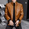 Autumn and Winter New Leather Clothes for Men's Korean Version Slim Fit Trend Youth Pi Shuai Casual Plush Warm Leather Coat