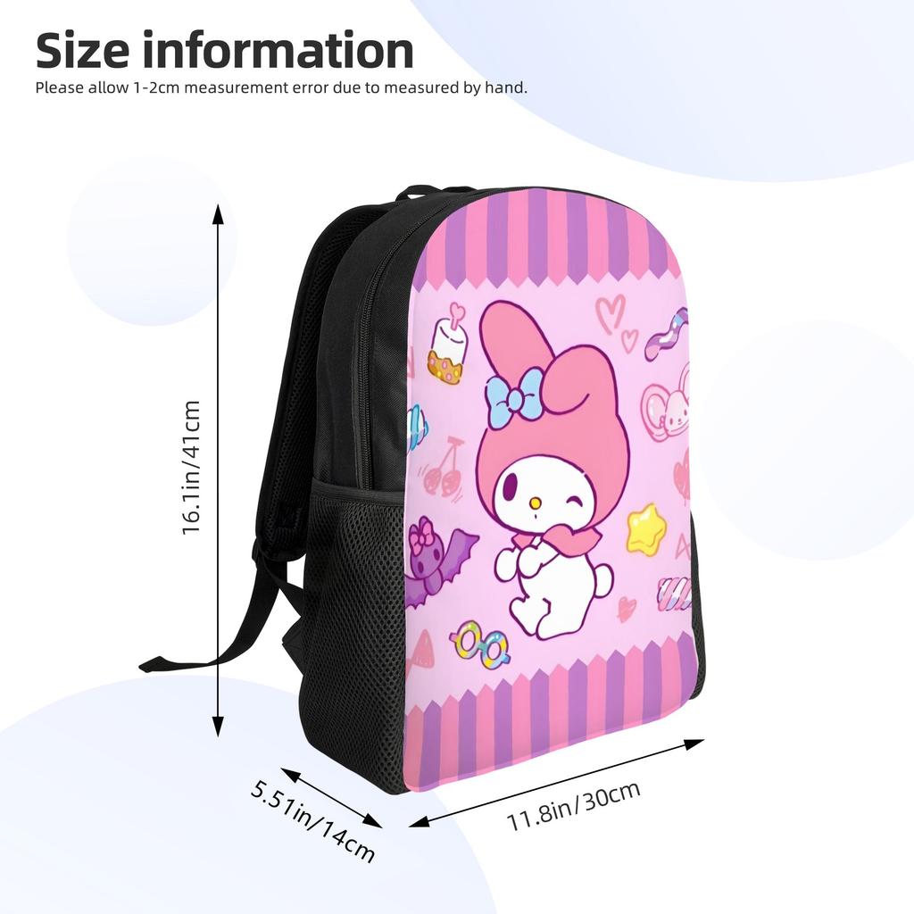 M-Melodies Laptop Backpack Men Women Casual Bookbag for College School Students Rabbit Anime Bag