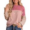 New Color Block Loose Casual Pullover Sweatshirt T-shirt, Women's Tops for Women, European American Style Crossbody Apparel