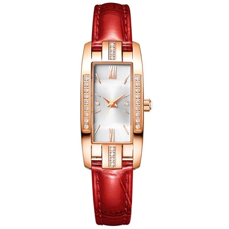 Diamond Watch Belt Square Dial Ladies Quartz Watch Calendar Large Dial
