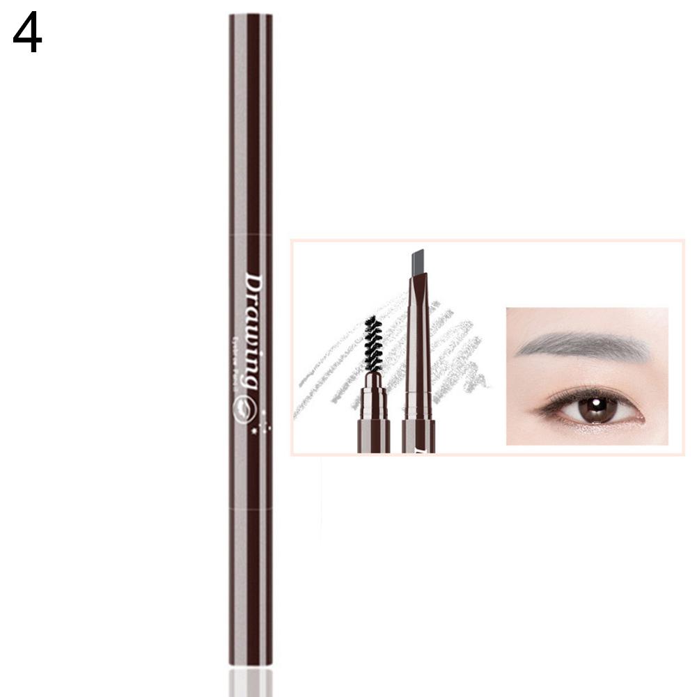 Puntos Dual Head Automatic Rotary Triangle Eyebrow Pencil Brush Non Smudge Eye Cosmetic