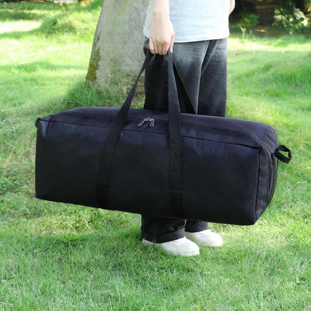 Camping Equipment Storage Bag Large Duffel Heavy Duty Black Oxford Fabric Carry Luggage