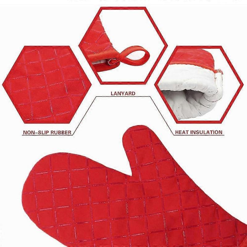 1 Paar hitzebeständige rutschfeste Silikonoberfläche und weiche Handschuhe