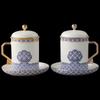 Yongfengyuan "Peaceful World" Ceramic Lidded Cup Set