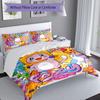 3pcs Lankybox Foxy and Rocky Pattern Bedding Set Duvet Cover Set Includes Duvet Cover &pillowcases, Perfect All Season Bedroom Decoration & Gift