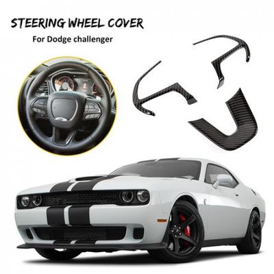 3x Steering Wheel Moulding Cover Trim for Dodge Challenger/Charger 15-21 Carbon