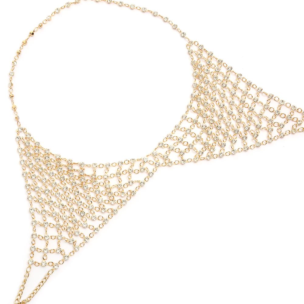 Lant Sutien Sexy Cu Cristal Strasuri Bijuterii De Lux Lanturi Piept Accesorii pentru corp Bijuterii Festival