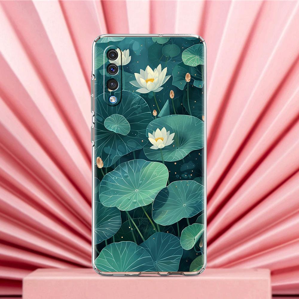 Phone Case For Samsung A56 A36 A26 A24 A16 A14 A12 A32 A50 A70 A20E A22 A40 A34 A54 A42 A52 5G A04s A06 Cover Lotus Pattern