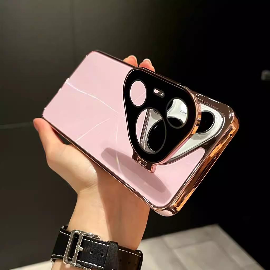 CD Patterned Laser Lens Bracket Suitable for Huawei Pura70pro Mobile Phone Case New P70 Full Inclusive Anti Fall Protection Case