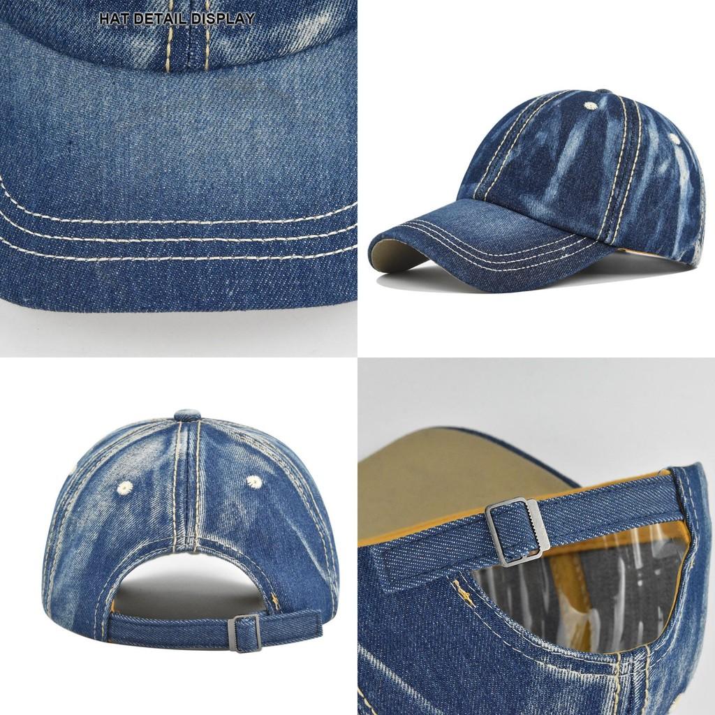 New Washed Denim Baseball Cap Solid Color Duck Tongue Cap Couple Sunshade Cap European And American Cross-border Baseball Cap