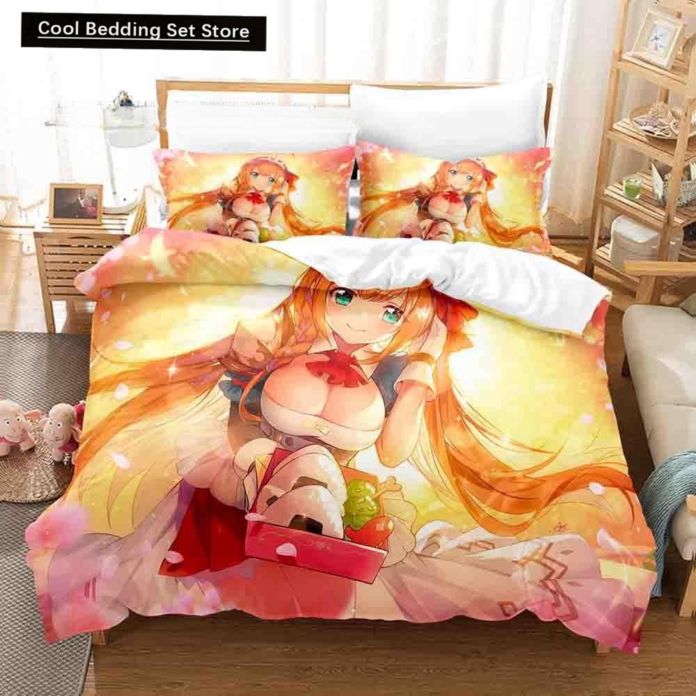 3D Print Anime Princess Connect! Re: Dive Bedding Set Single Twin Full Queen King Size Bed Set Adult Kid Bedroom Duvetcover Sets