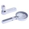 Rechargeable Folding Handheld Magnifier With 18 Led Light Foldable Desktop Magnifying Glass For Jewelry Appraisal Reading Repair