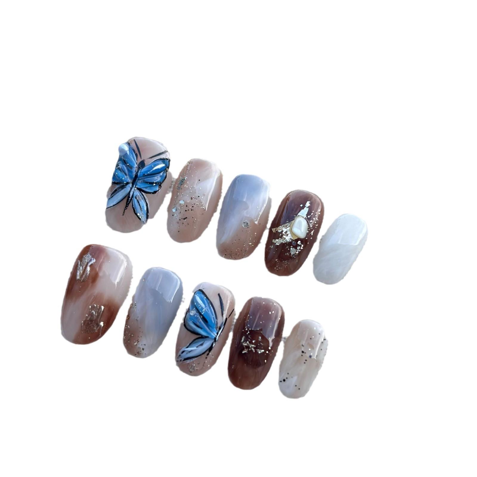 

Butterfly Love 3D Crystal Butterfly Nail Art Stickers with Cat Eye Design Medium
