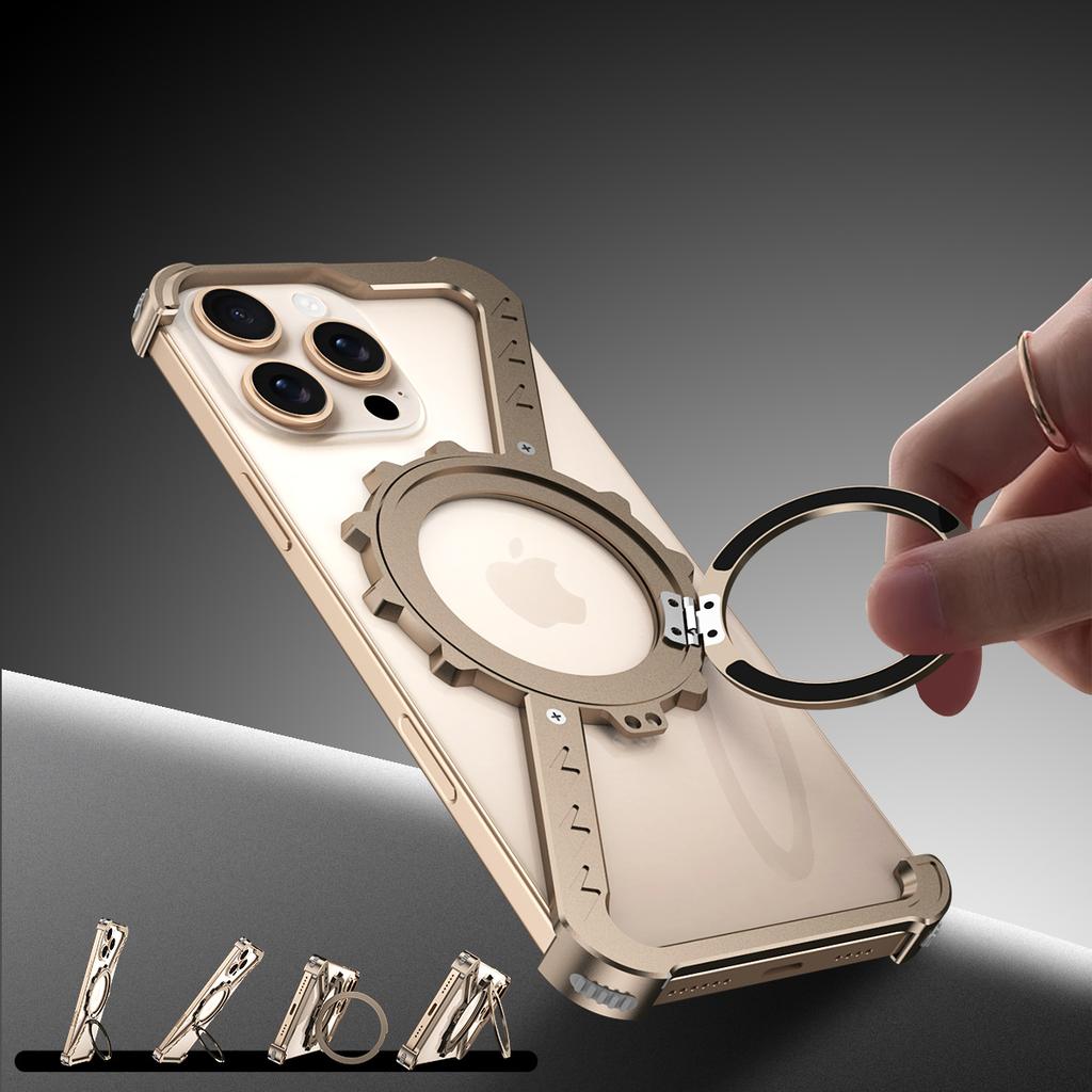 For iPhone 16e/15/14/14 Pro/13 Pro/13 Kickstand Case Compatible with MagSafe Z Shape Bumper Phone Cover
