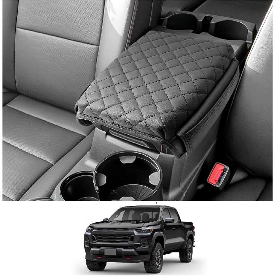 CDEFG 2023 2024 2025 2026 Colorado Canyon Center Console Cover for 2023-2026 Chevy Colorado/GMC Canyon Armrest Cover Middle Console Pad Consola Cover w/ Pockets