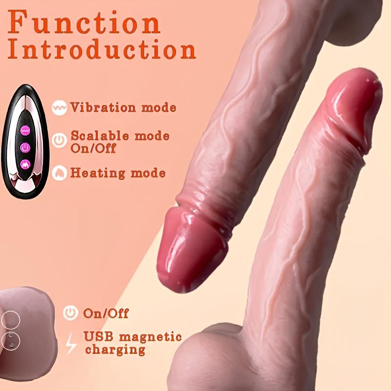 11.2" Thrusting Vibrating Dildo with Remote Control, 3 Thrust Speeds, 10 Vibration & Heating Modes, Silicone G-Spot Stimulator with Suction Cup