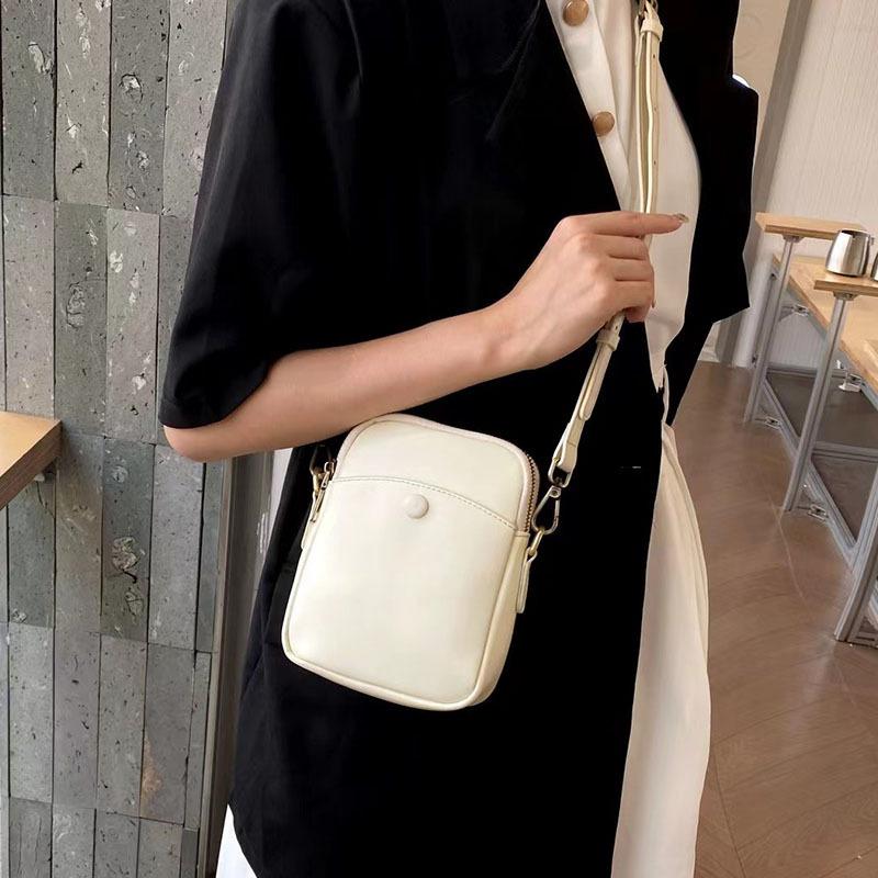 Bag women's 2024 autumn new first-layer cowhide mini mobile phone bag genuine leather fashionable versatile women's shoulder messenger bag
