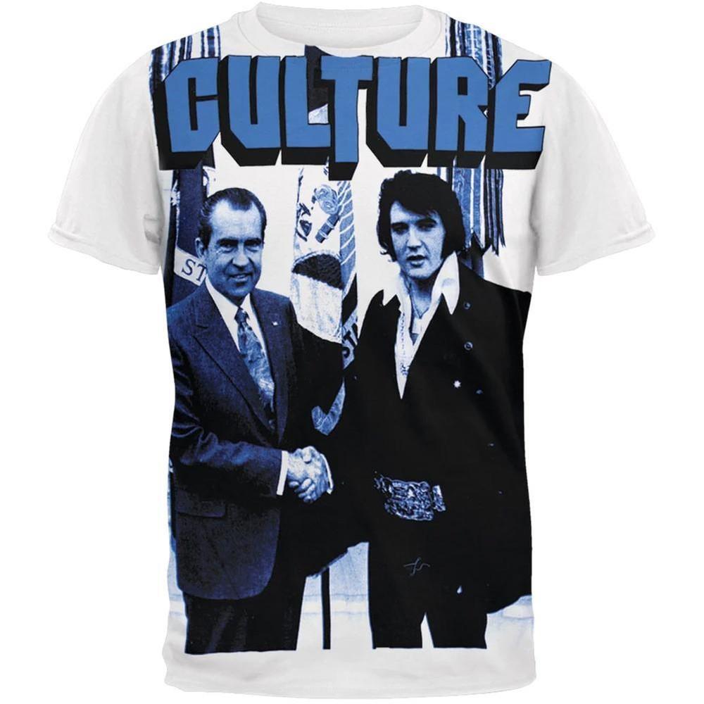 T-shirt Elvis Presley Meeting Richard Nixon AOP Shirt  Unisex T-Shirt XXXXL