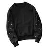 Women's Fashionable Casual Commuting Sport Pullover Long-sleeved Rhinestone-embroidered Loose-fitting Hoodie