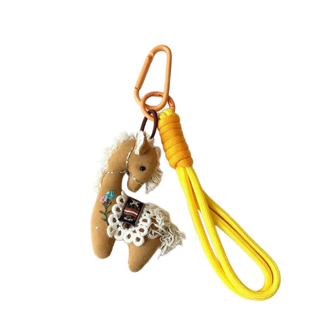 Cute Retro Cartoon Horse Fabric Bag Charm & Phone Keychain Lanyard