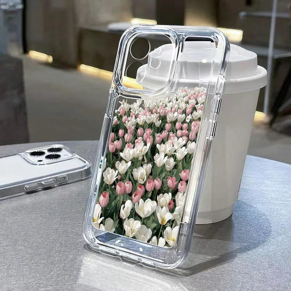 Funda suave y transparente para iPhone 11, iPhone 13, 14, 12, 15 Pro Max, XS Max, XR, X, 7, 8 Plus, SE, a prueba de golpes, con diseño de flores