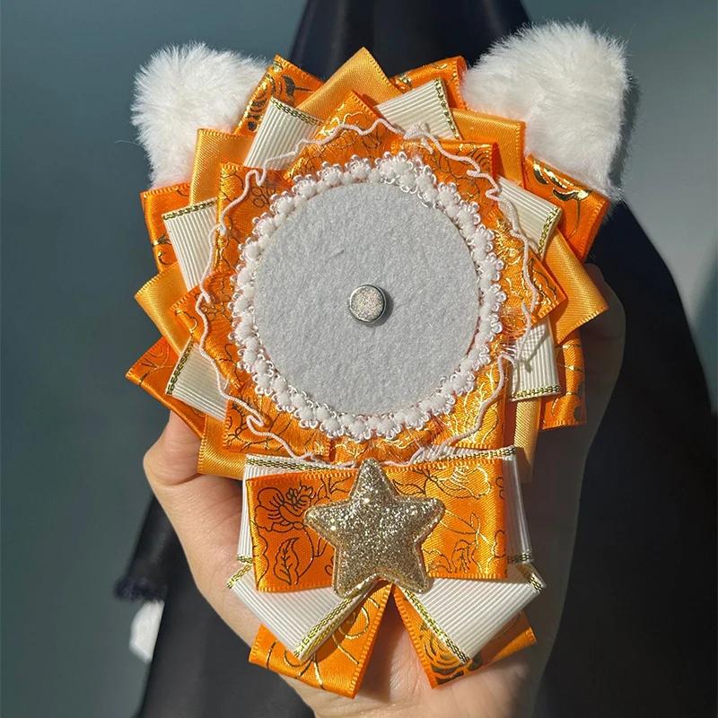 Cute Lolita Badge Base Tray with Cat Ear Handmade Badge Holders for Itabag Ornament Decoration DIY Handcrafted Accessorie