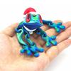 Christmas Hat Frog Refrigerator Magnet 3D Printed Movable Joints Frog Fidget Toy Articulated Animal Model Figurine Fridge Magnetic Frog Decoration
