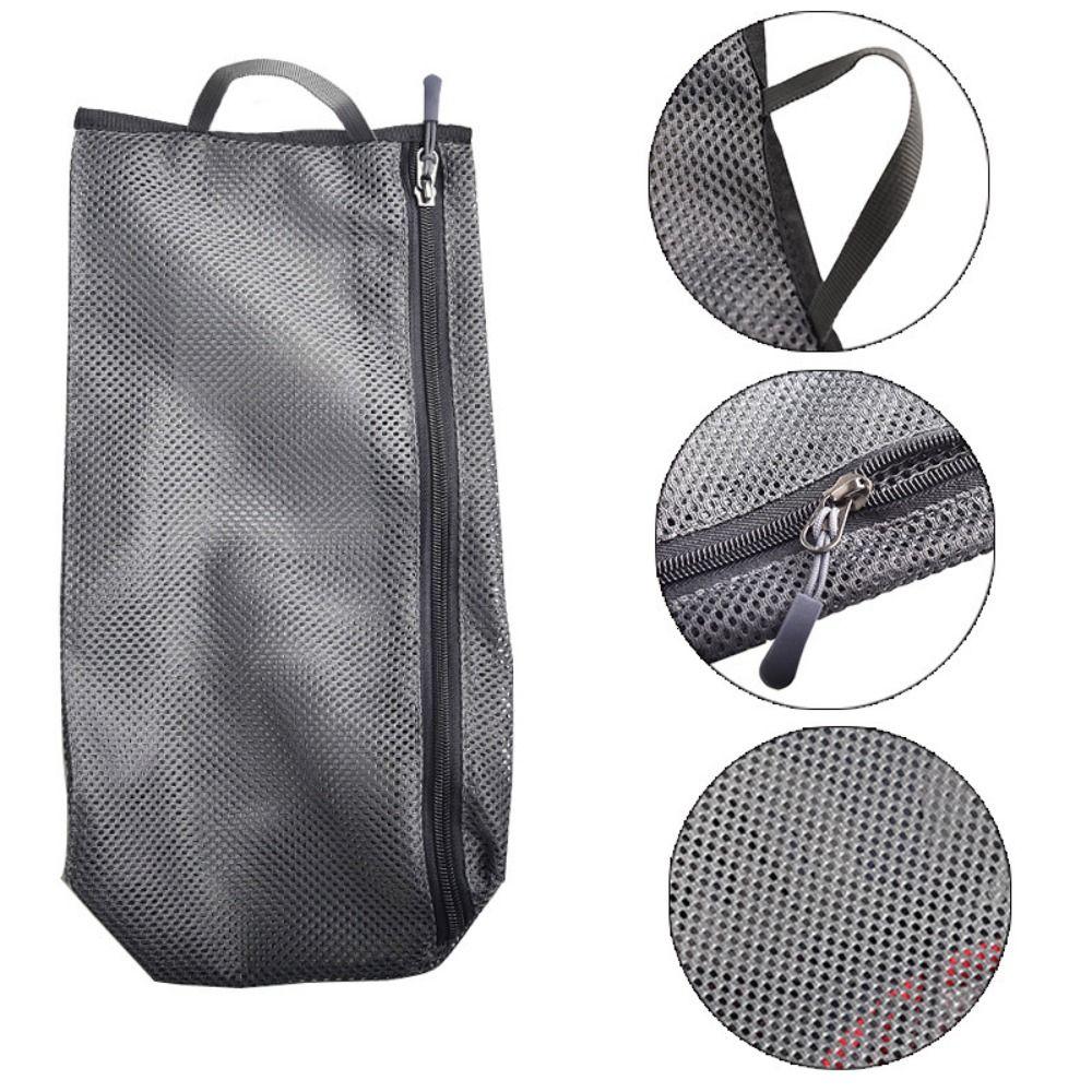 

Smooth Zipper Swimming Storage Bag Multi-purpose Dive Bag Portable Mesh Shoes Pouch Diving Surfing чорний