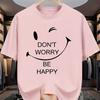 Summer Unisexs 100 Pure Cotton Casual Loose Geometric Pattern Printed Comfortable Sports Round Neck Short Sleeved TShirt Top