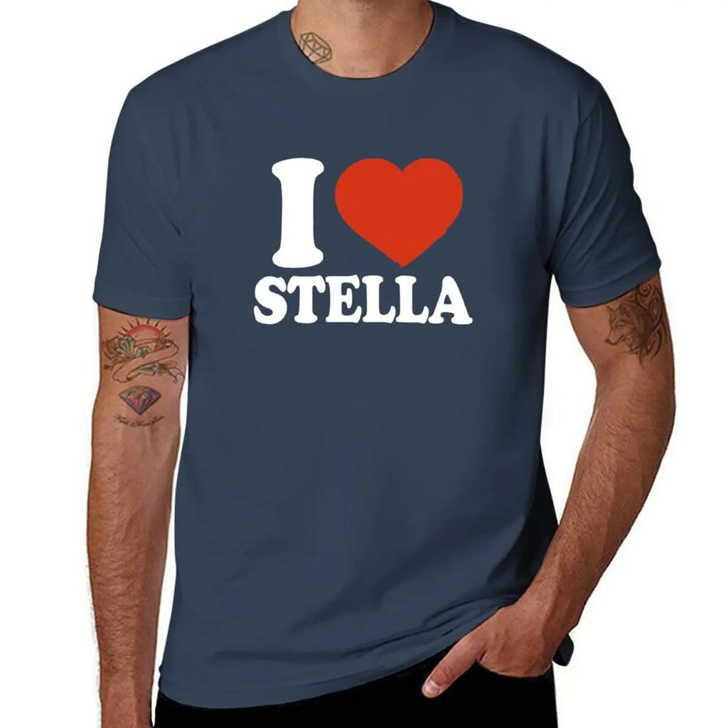 I Love Stella T-Shirt blacks vintage clothes cute clothes cotton graphic tees plain black t shirts men