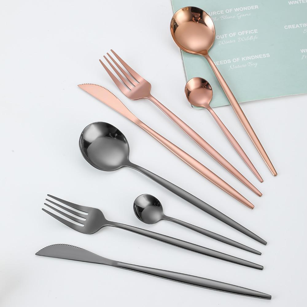 Gold Cutlery Set Stainless Steel Dinnerware Set 30Pcs Knives Forks Coffee Spoons Flatware Set Kitchen Dinner Tableware Set