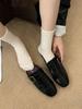Genuine Leather Carved Tassel Mules - Women's Low Heel, Pointed Toe Slip-On Sandals