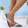 Cross-border Women's Flat Sandals: Ankle Strap, Toe Loop, Plus Size, Slip-on Slippers In European Style.