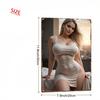 Vintage Industrielles Metallschild Beige Sexy Dame x Zoll Wandkunst Robust Heimbar Büro Dekor Ideales Geburtstags Einweihungsgeschenk