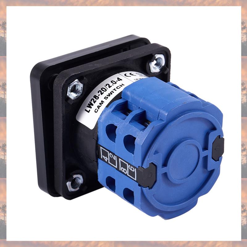 2025 Trend 6X 8 Terminals 5 Positions Master Control Rotary Cam Switch 20A Black+Blue