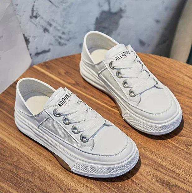 Mesh Breathable Shoes for Women High On Platform Lace Up Original Korean Aesthetic Stylish Quality 39 H Light A Woman Footwear