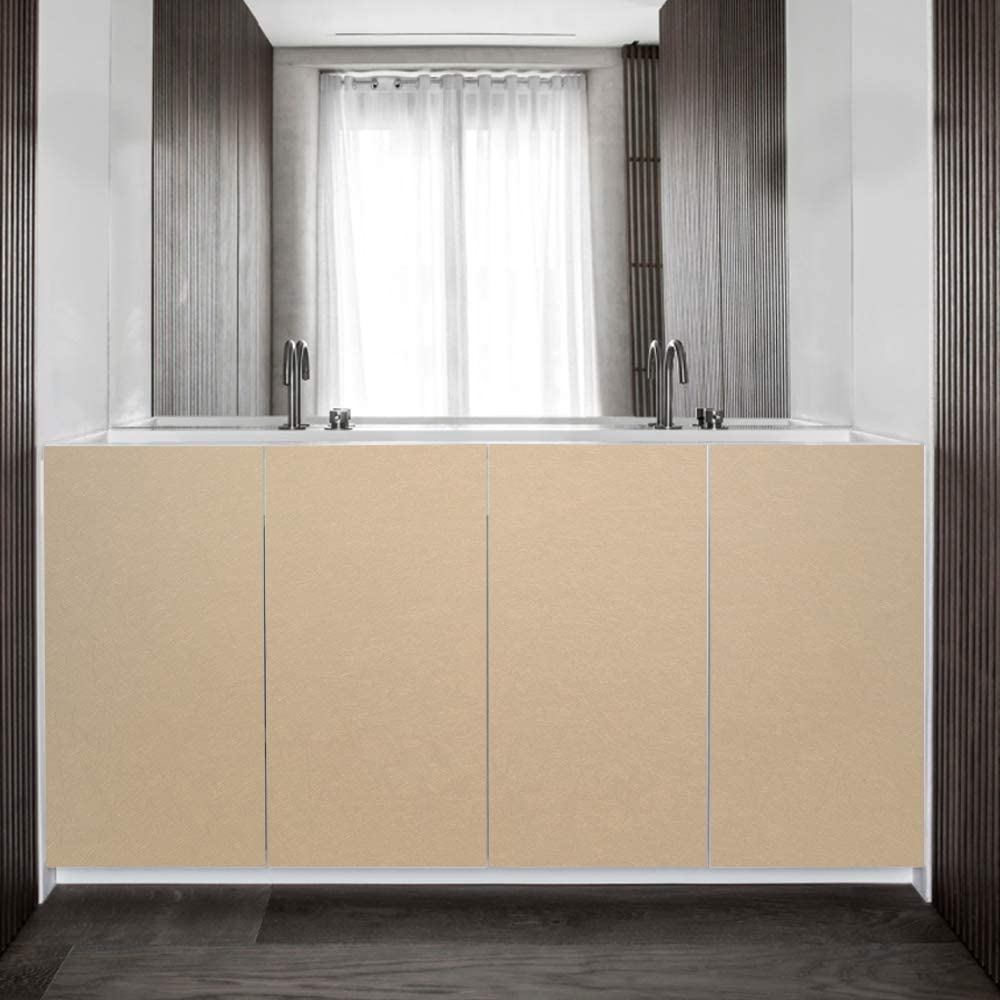 Tapet Mătase Bej Embosat Autoadeziv Decojire și Aplicare Tapet Amovibil Tapet Bucătărie Vinil Texturat Dulap