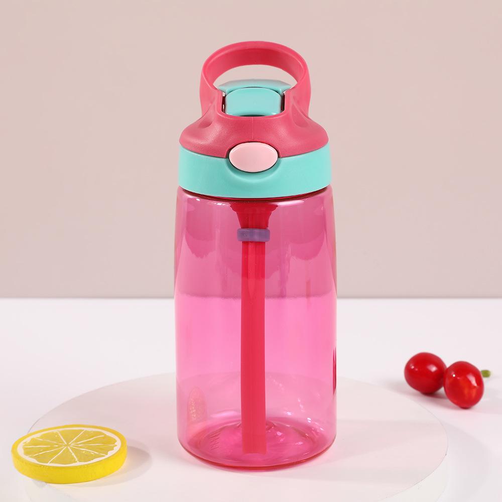 Kids' Transparent Cartoon Water Cup with Sleeve and Straw - Portable and Cute Duckbill Student Design