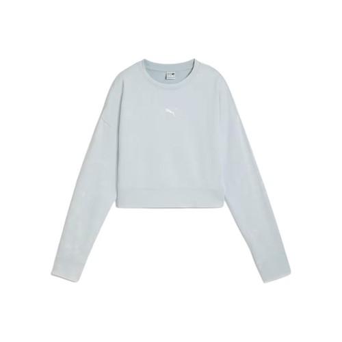 

PUMA Women s Blue Crew Neck Pullover Cropped Long-Sleeve Sweatshirt EU XS синій