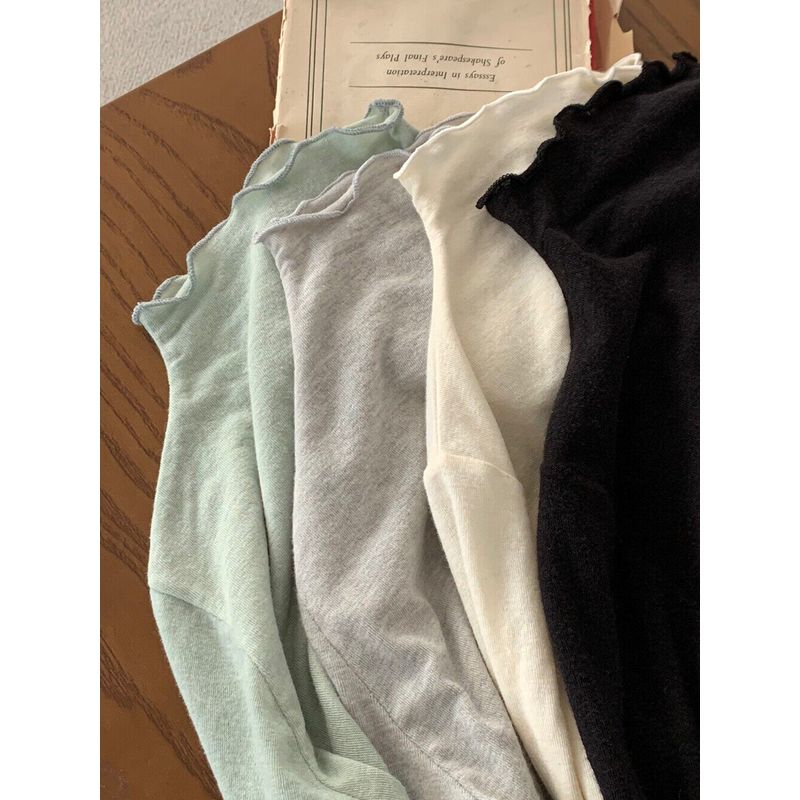 

Clothing 150.00kg Fluted Collar Long Sleeves T-Shirt Women s Spring & Fall New Arrival Half Turtleneck Slim Looking Plus Size Ladies Bottoming Shirt Gray L Suggest 52.5kg-60kg