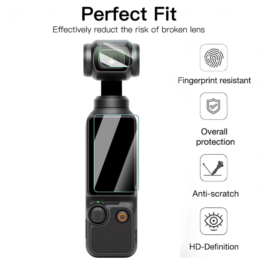 Tempered Glass Easy Installation for DJI Osmo Pocket 4 3 Camera Films HD Lens Glass Screen Protector For DJI Pocket4 Pocket3
